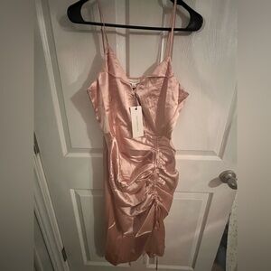 Dance & Marvel Pink Satin Mini Dress
